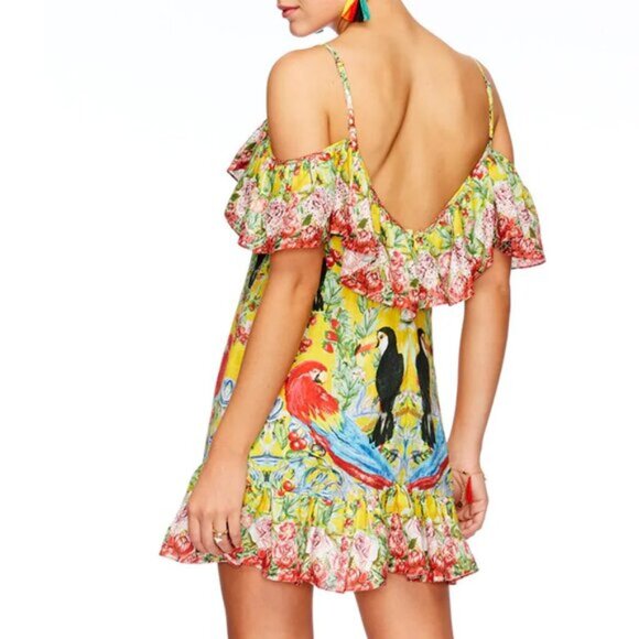 Camilla Love Birds Frill Dress XS b87 - Picture 4 of 11